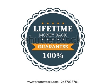 Lifetime Guarantee Badge Money Back Seal 100 Percent Certified Label