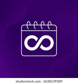 lifetime icon with calendar, infinite time period vector