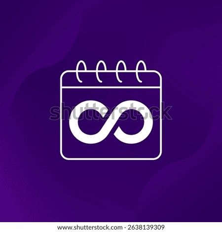 lifetime icon with calendar, infinite time period vector