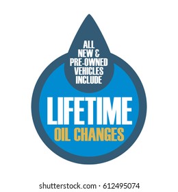 Lifetime Oil Changes Logo Badge Headline