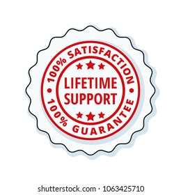 Lifetime Support guarantee label illustration