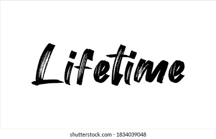 Tipografía de por vida Mano dibujada Pincel letras palabras en texto negro y frase aisladas en el fondo blanco