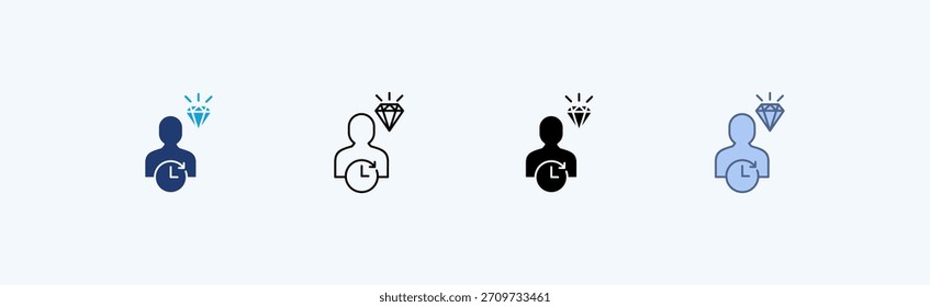 Lifetime Value Multiple Icon Illustration Vector