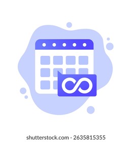 Icono de Vector de por vida con un símbolo de calendario e infinito