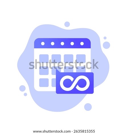 lifetime vector icon with a calendar and infinity symbol