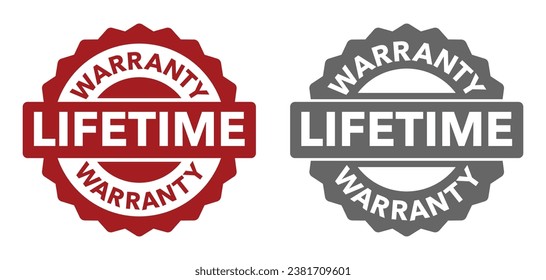 Lifetime warranty badge in classic seal shape - for products packaging