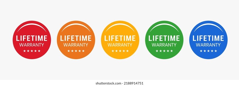 Lifetime Warranty Badge Design Template. Guarantee Icon With Round Shape. Vector Illustration