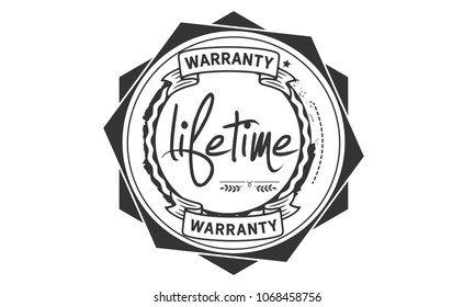 lifetime warranty icon rubber stamp 