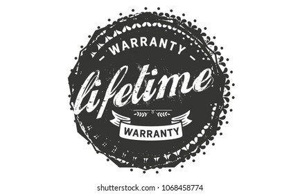 lifetime warranty icon rubber stamp 