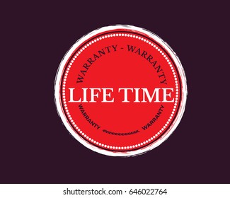 lifetime warranty icon vector vintage grunge guarantee background