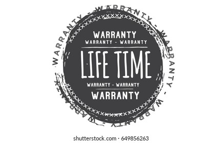 lifetime warranty icon vector vintage grunge guarantee background