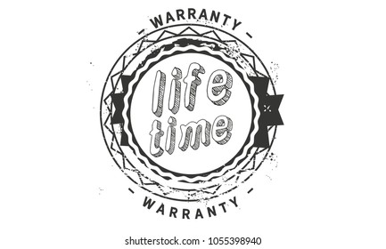 lifetime warranty icon vintage 