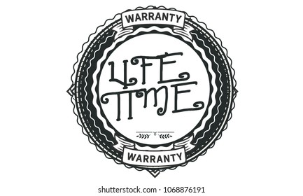 lifetime warranty icon vintage 