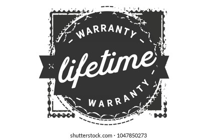 lifetime warranty icon vintage rubber stamp guarantee