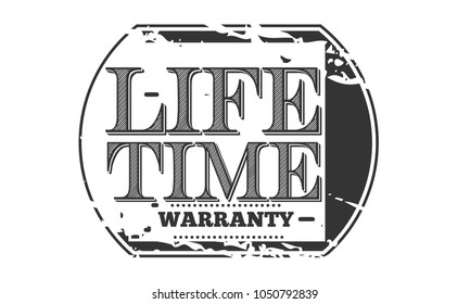 lifetime warranty icon vintage rubber stamp guarantee