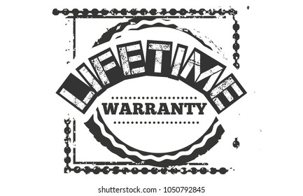 lifetime warranty icon vintage rubber stamp guarantee