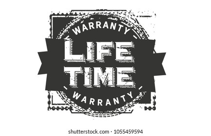 lifetime warranty icon vintage rubber stamp guarantee