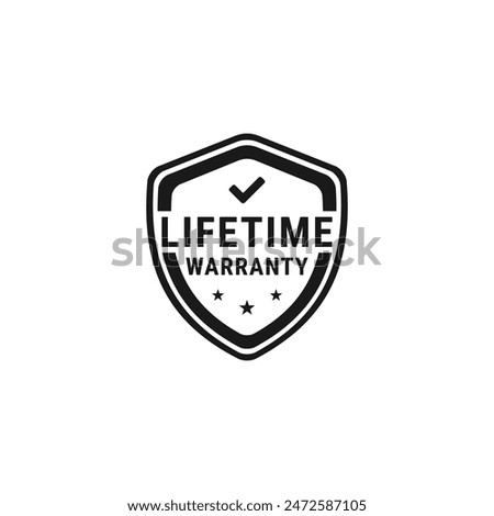 Lifetime warranty insignia or label vector isolated. The Lifetime warranty insignia or label vector isolated for product packaging design element.