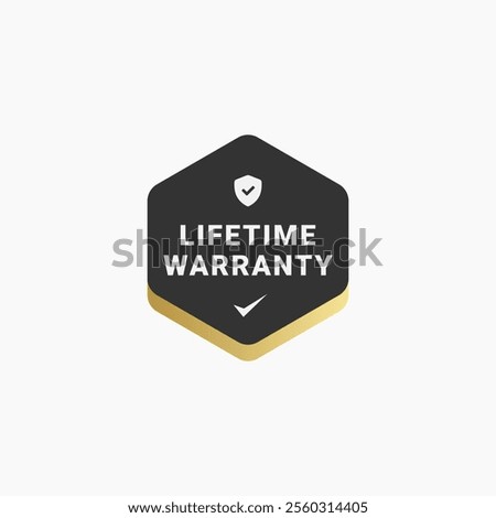 Lifetime warranty label design element vector. Lifetime warranty label vector isolated for product packaging design element.