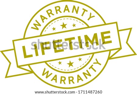lifetime warranty label logo flat icon
