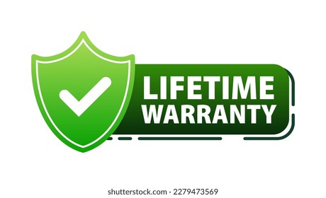 lifetime warranty label. Lifetime warranty on product quality and reliability