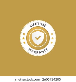 Lifetime warranty label or stamp vector isolated eps. Lifetime warranty label vector isolated for product packaging design element.