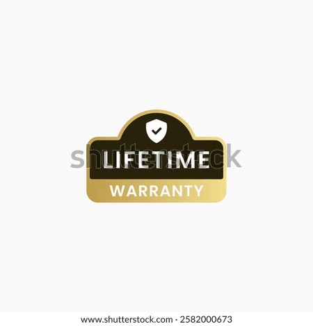 Lifetime warranty label vector isolated eps. Lifetime warranty label vector isolated for product packaging design element.