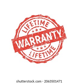 Lifetime warranty limited stamp grunge round tag. Warranty extended guarantee icon