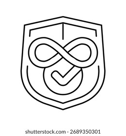 lifetime warranty line icon vector. lifetime warranty sign. isolated contour symbol black illustration