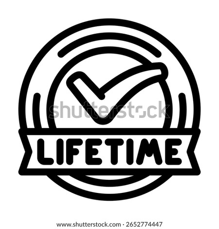 lifetime warranty line icon vector. lifetime warranty sign. isolated contour symbol black illustration