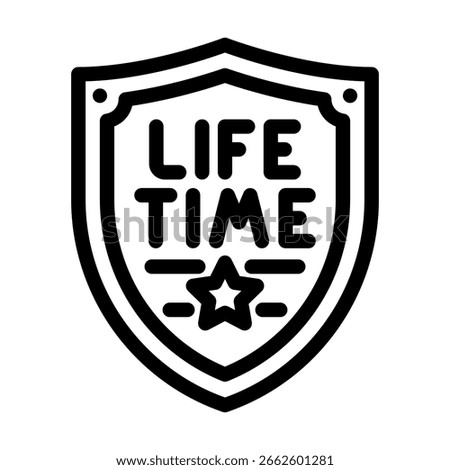 lifetime warranty line icon vector. lifetime warranty sign. isolated contour symbol black illustration