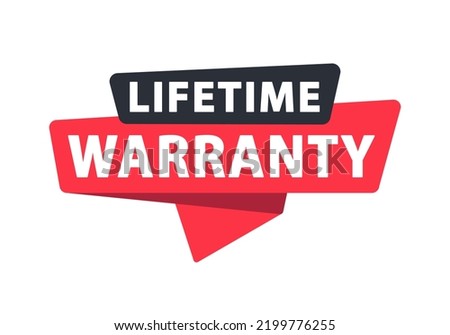 Lifetime Warranty - Paper Speech Bubble. Vector Stock Illustration