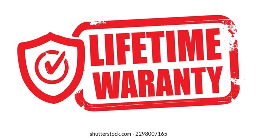 Lifetime warranty red stamp vector illustration concept on white background