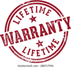 Lifetime Warranty Rubber Stamp