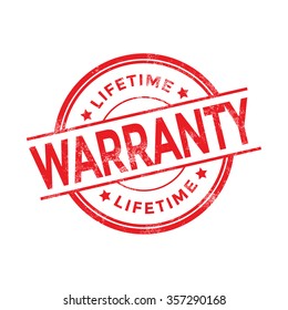 Lifetime Warranty Rubber Stamp