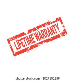 Lifetime Warranty Seal Grunge Sign Or Badge Icon Isolated Vector Illustration