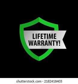 Lifetime Warranty Shield Icon, Logo And Badge For Business Product