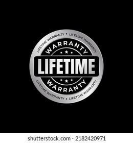 Lifetime Warranty Silver Icon, Logo And Badge For Business Product