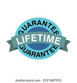 lifetime warranty sticker. guarantee sign and symbol.