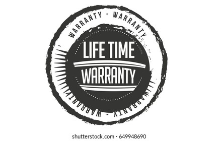 lifetime warranty vintage grunge black rubber stamp guarantee background