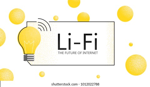LiFi banner. The future of internet. Light Fidelity. Vector flat texture illustration