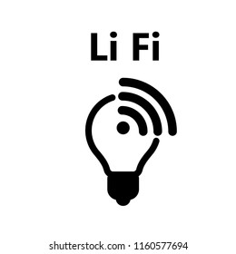 Li-fi connection. Future of wireless connection, light fidelity. Vector icon.