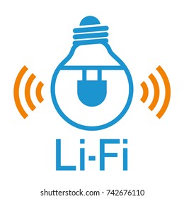Li-Fi (Light Fidelity, wireless communication technology by LED) icon.
