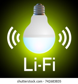 Li-Fi (Light Fidelity, wireless communication technology by LED) concept.