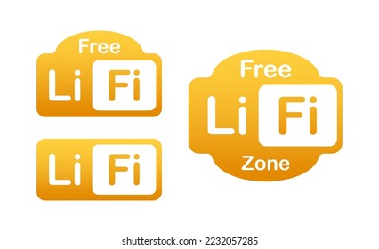 Wifi Li-fi. Fidelidad ligera. Internet y redes. Ilustración de material vectorial.