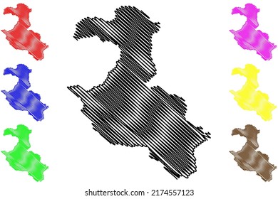 Lifou island (New Caledonia, Loyalty Islands Archipelago, Melanesia) map vector illustration, scribble sketch Drehu, Lifu or Lefu map