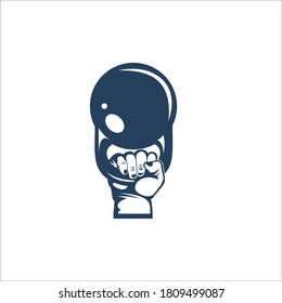 Lift the barbell logo icon design silhouette