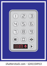 Lift the control panel on a blue background