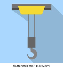 Lift crane hook icon. Flat illustration of lift crane hook vector icon for web design