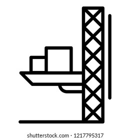 Lift crane platform icon. Outline illustration of lift crane platform vector icon for web design isolated on white background